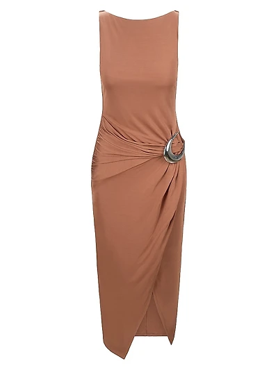 Talia Drape Hardware Sheath Dress