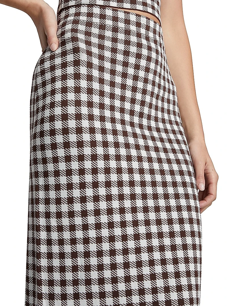 Karina Gingham Maxi Skirt