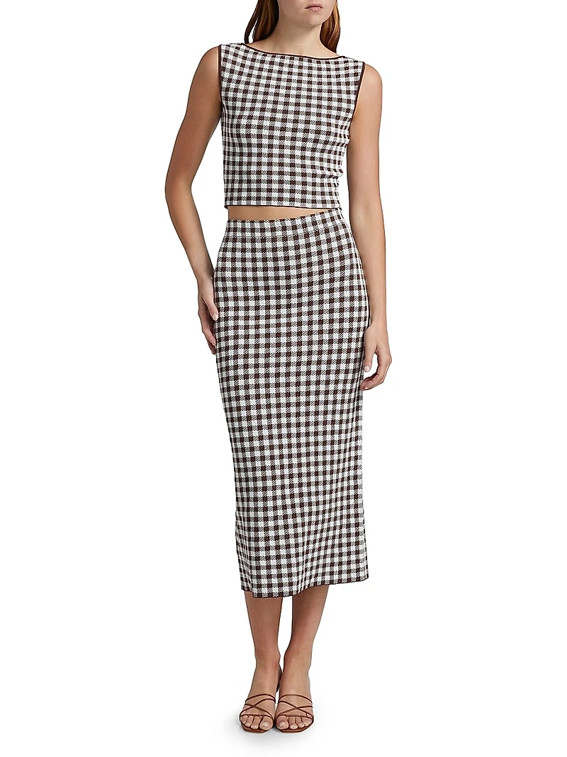 Karina Gingham Maxi Skirt
