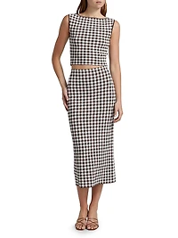 Karina Gingham Maxi Skirt