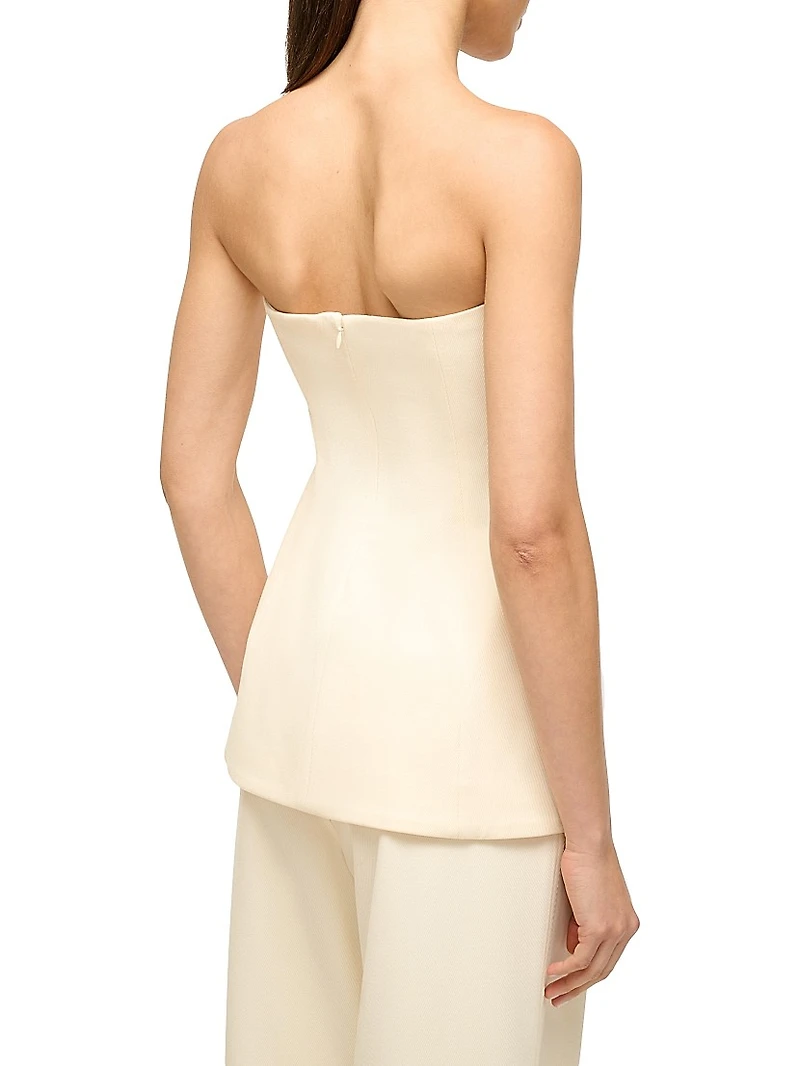 Silvia Strapless Peplum Top