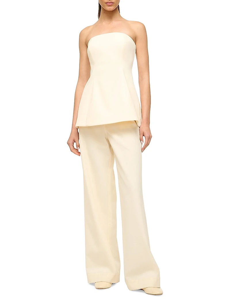 Silvia Strapless Peplum Top