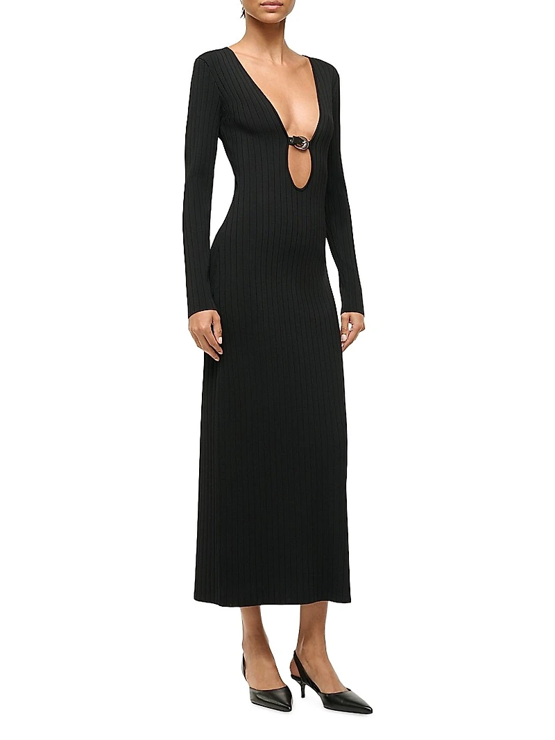 Murphy Plunge Buckle Midi-Dress