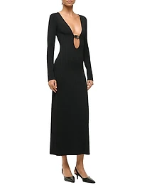 Murphy Plunge Buckle Midi-Dress