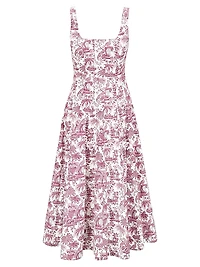 Wells Tropical Toile Midi-Dress