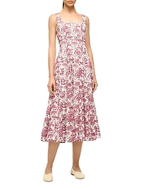 Wells Tropical Toile Midi-Dress