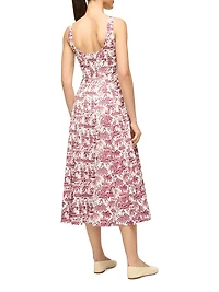 Wells Tropical Toile Midi-Dress