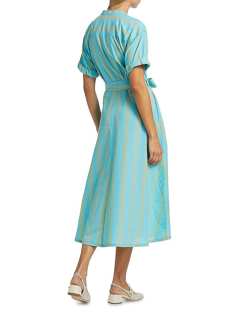 Liora Striped Cotton Midi-Dress