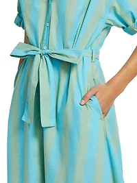 Liora Striped Cotton Midi-Dress