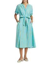 Liora Striped Cotton Midi-Dress