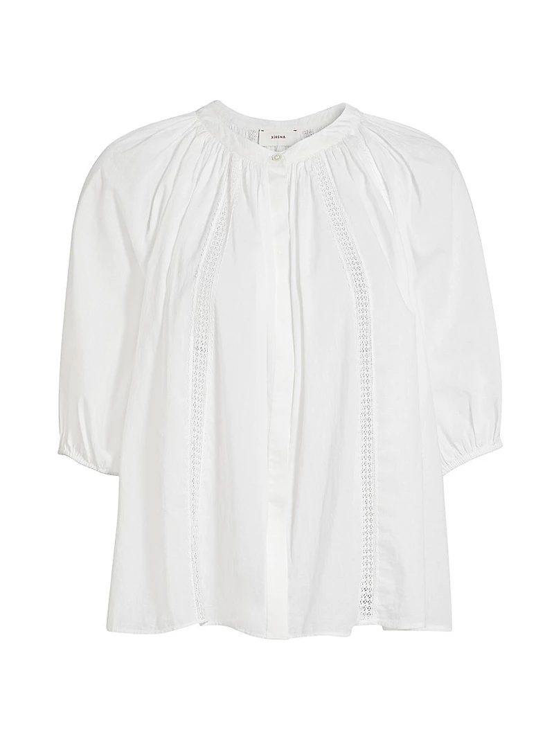 Evynn Lace-Trimmed Cotton Top