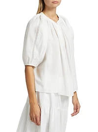 Evynn Lace-Trimmed Cotton Top