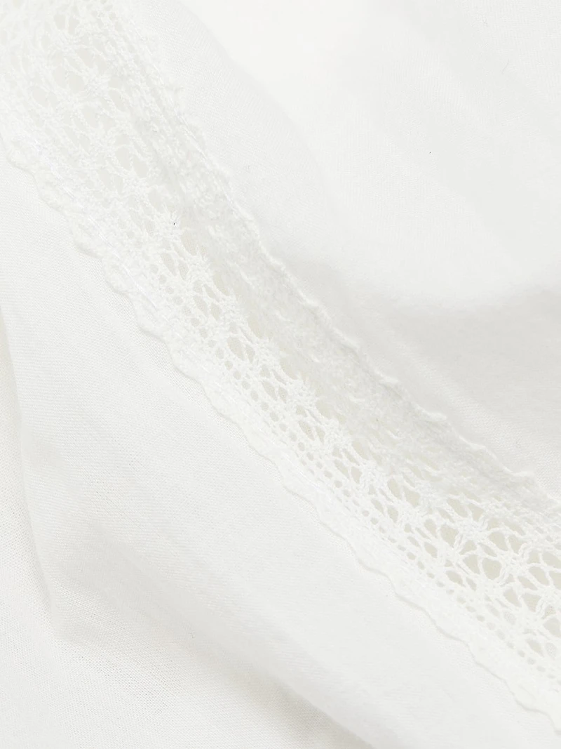 Evynn Lace-Trimmed Cotton Top