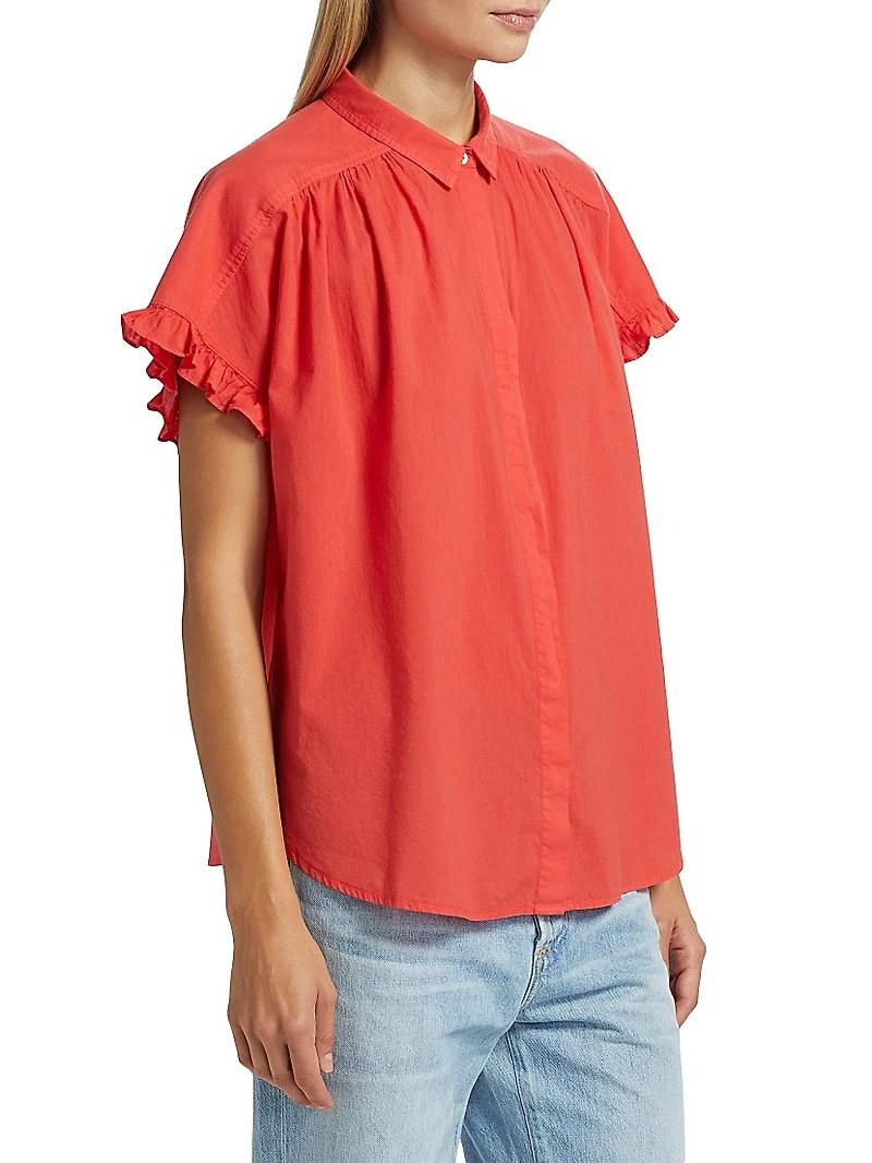 Noah Gathered Cotton Top
