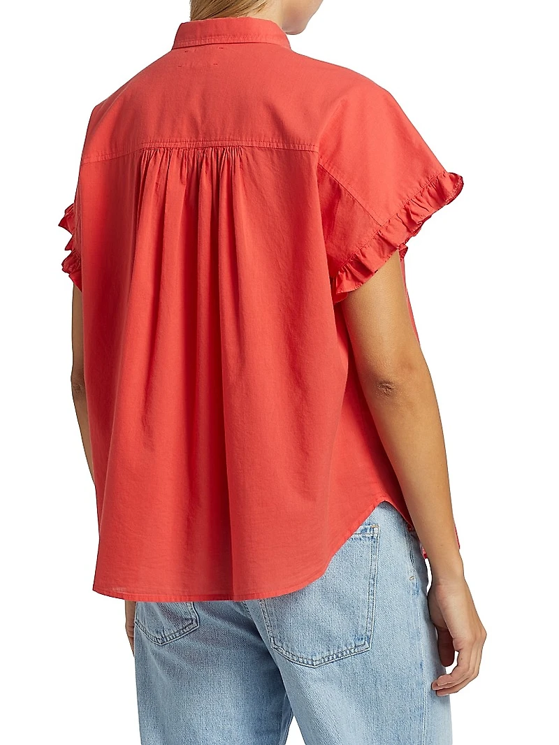 Noah Gathered Cotton Top