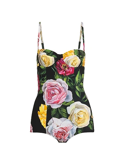 Peonie & Roses Retro One-Piece Swimsuit