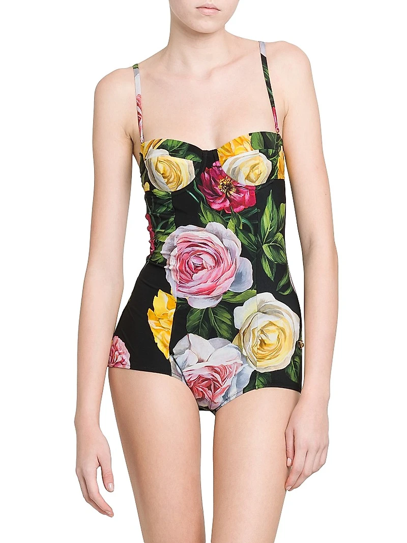 Peonie & Roses Retro One-Piece Swimsuit