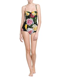 Peonie & Roses Retro One-Piece Swimsuit
