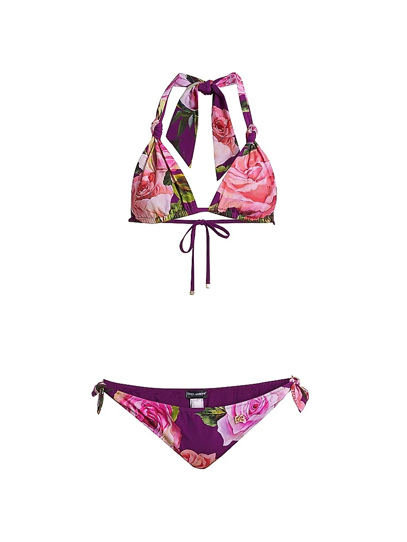 Floral Sliding Triangle Bikini set