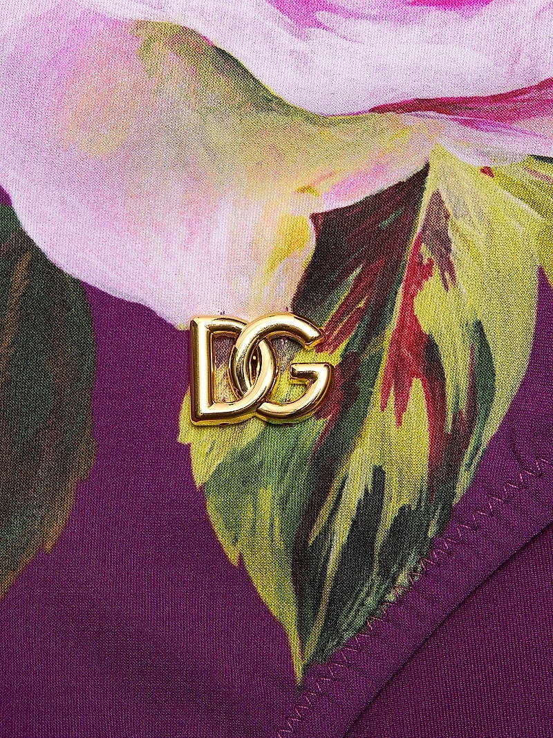 Floral Deep V-Neck One-Piece Swimsuit