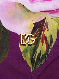 Floral Deep V-Neck One-Piece Swimsuit