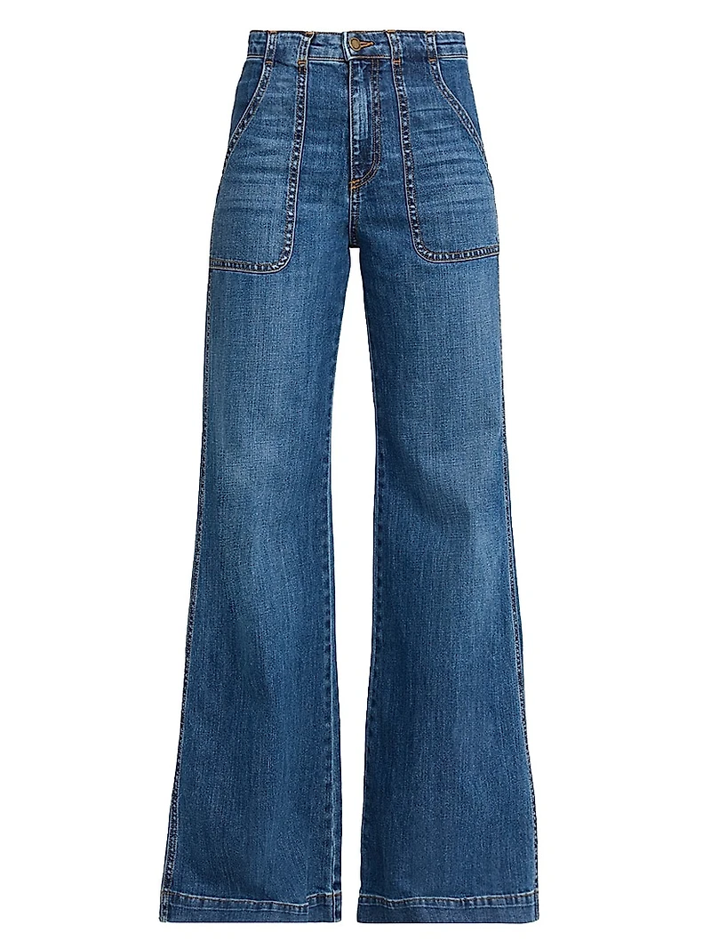 Theodora Whiskered Wide-Leg Jeans