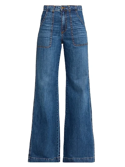 Theodora Whiskered Wide-Leg Jeans