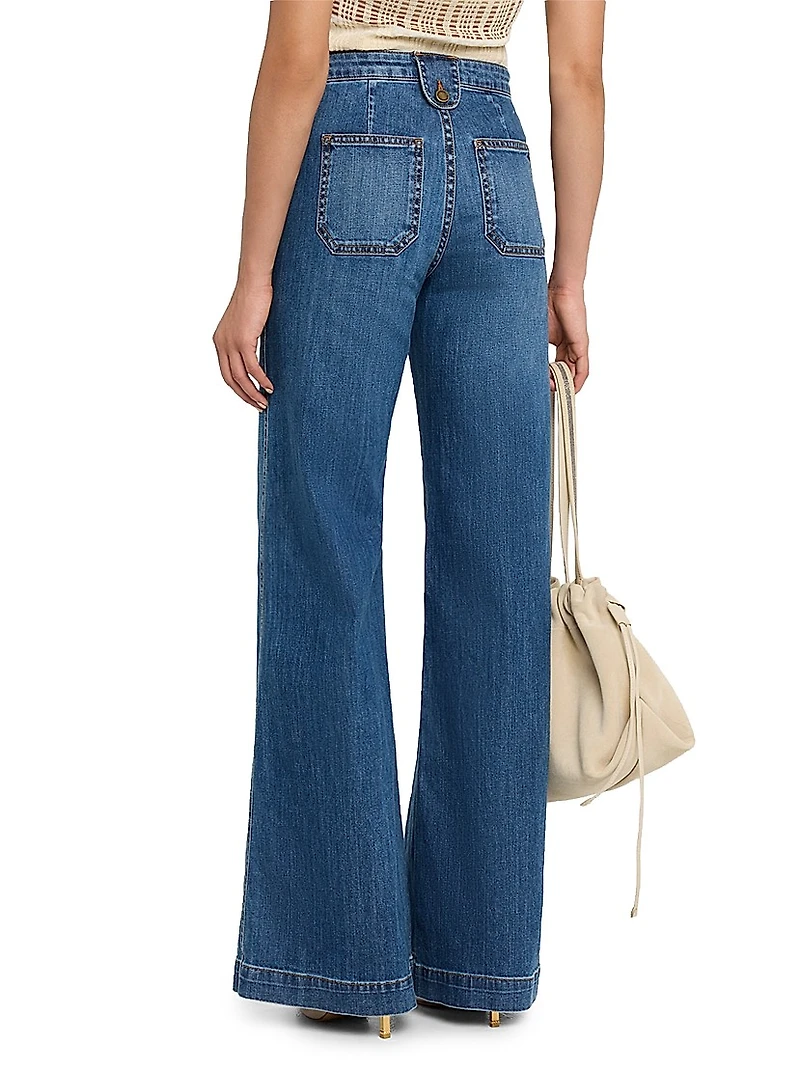 Theodora Whiskered Wide-Leg Jeans