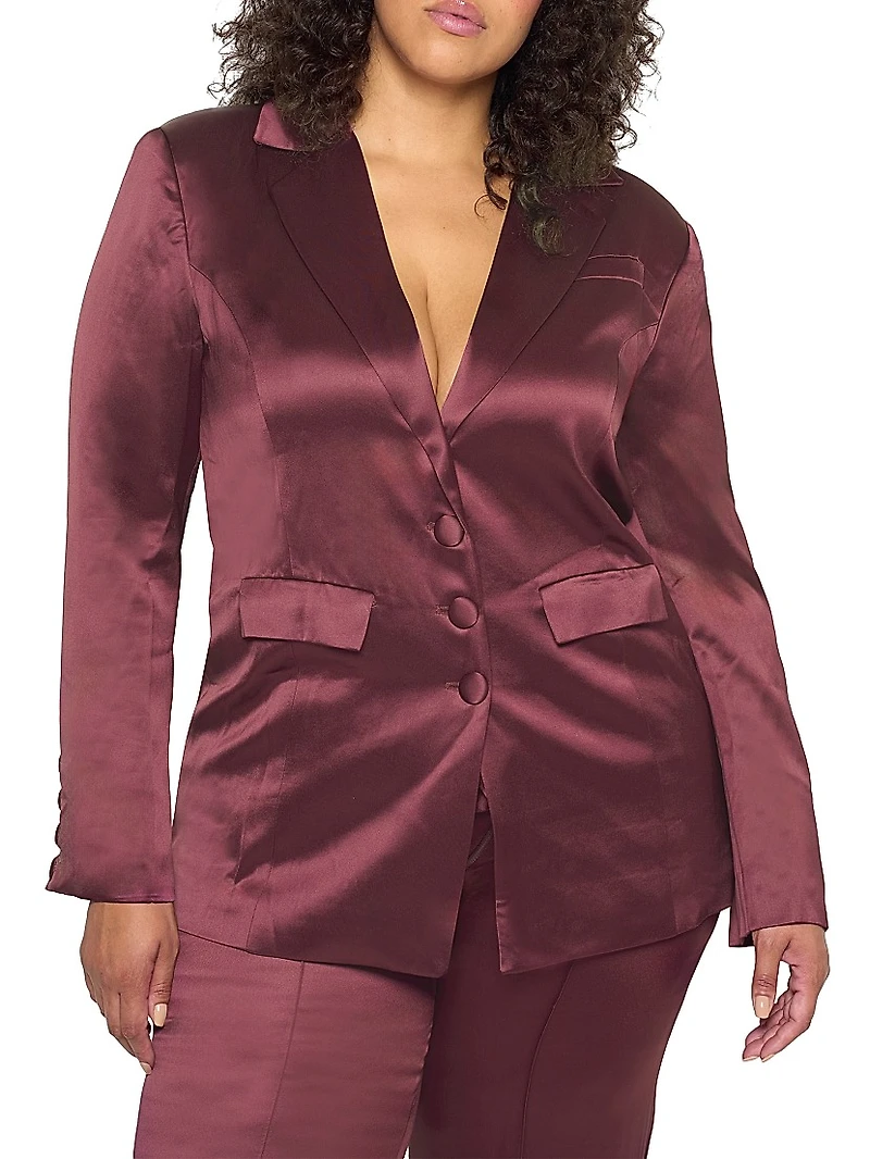 Collins Satin Boyfriend Blazer