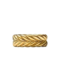 Chevron Band Ring 18K Yellow Gold, 9MM