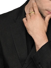 Chevron Band Ring 18K Yellow Gold, 9MM