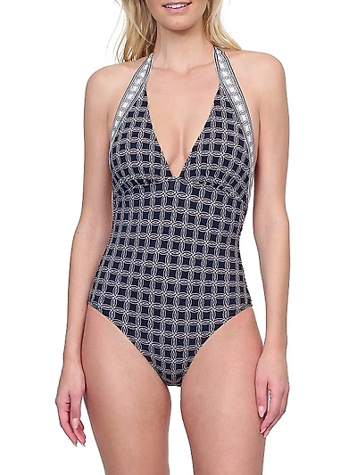 Golden Chic Halter Swimsuit