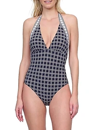 Golden Chic Halter Swimsuit