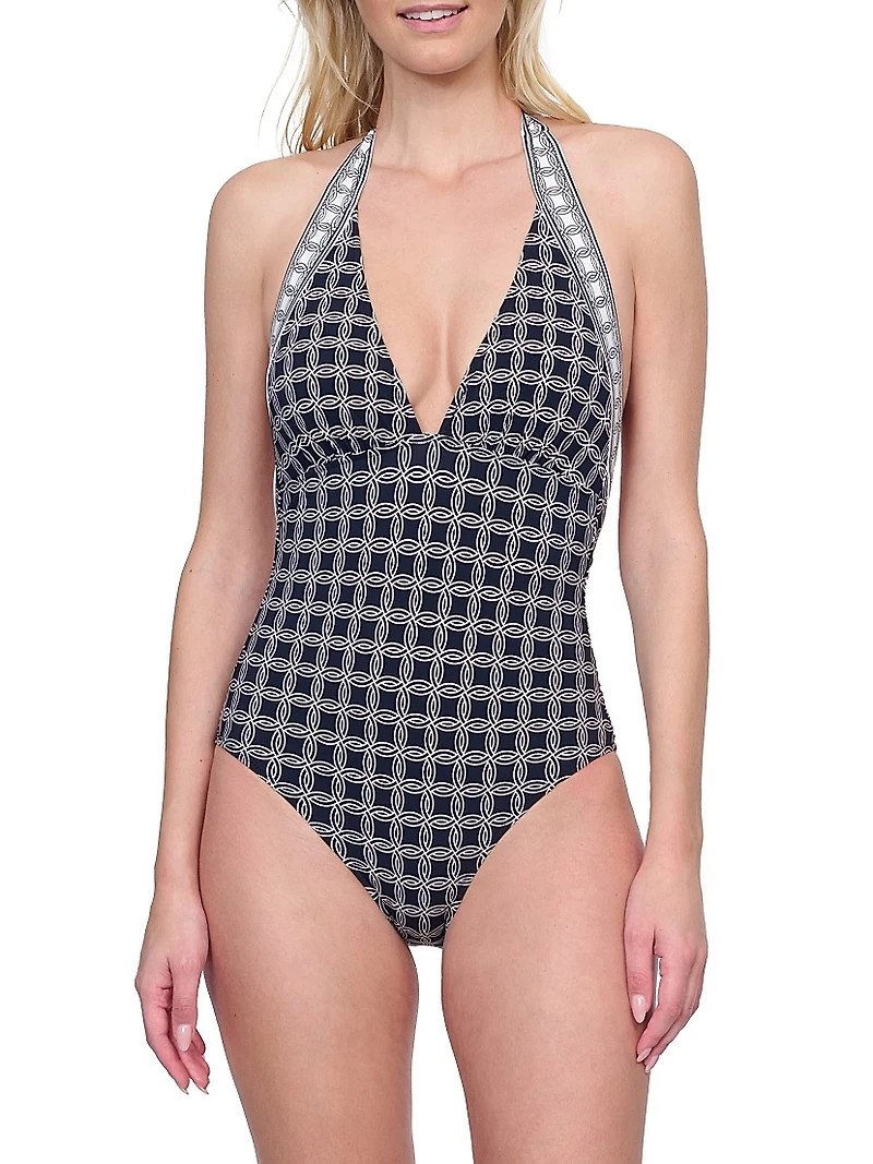 Golden Chic Halter Swimsuit