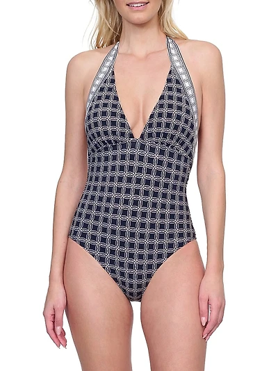 Golden Chic Halter Swimsuit