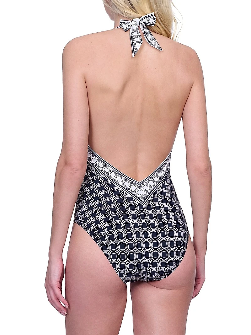 Golden Chic Halter Swimsuit