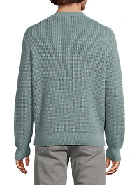 Honeycomb Cotton-Blend Crewneck Sweater