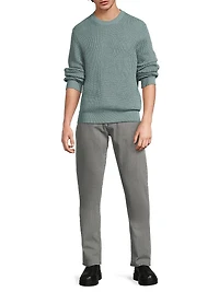 Honeycomb Cotton-Blend Crewneck Sweater