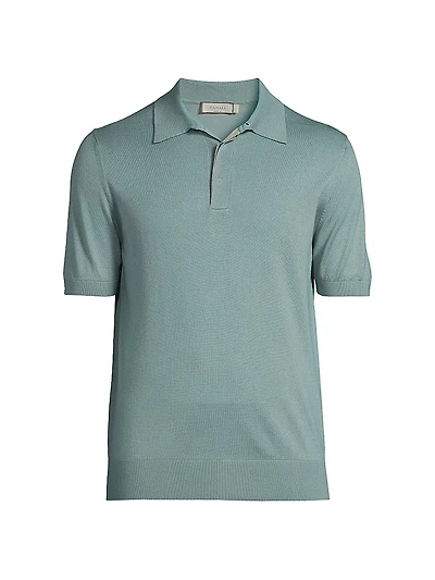Dressy Lux Modern-Fit Suede Placket Polo Shirt