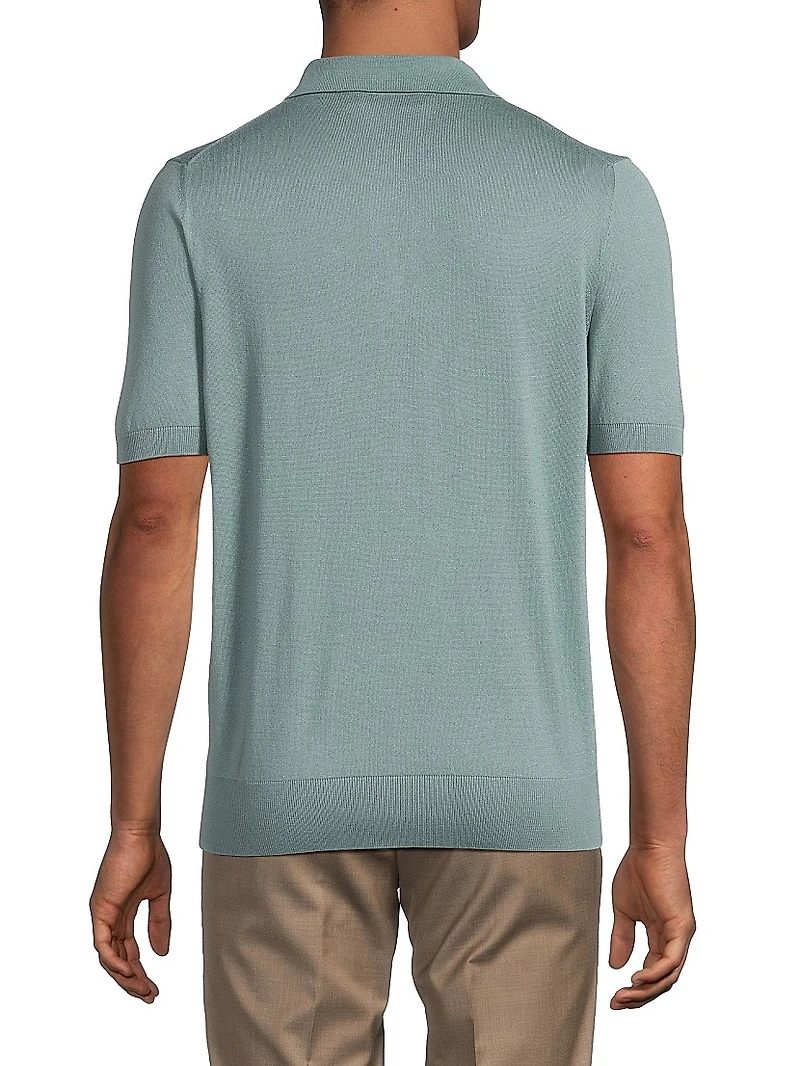 Dressy Lux Modern-Fit Suede Placket Polo Shirt