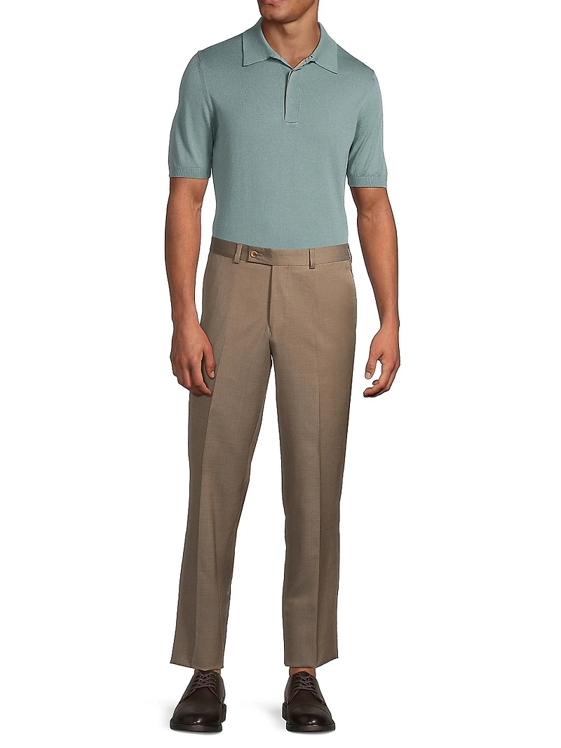 Dressy Lux Modern-Fit Suede Placket Polo Shirt