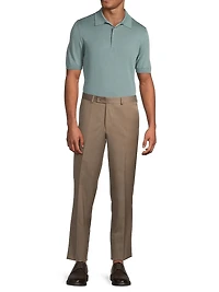 Dressy Lux Modern-Fit Suede Placket Polo Shirt