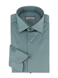 Solid Cotton Dress Shirt