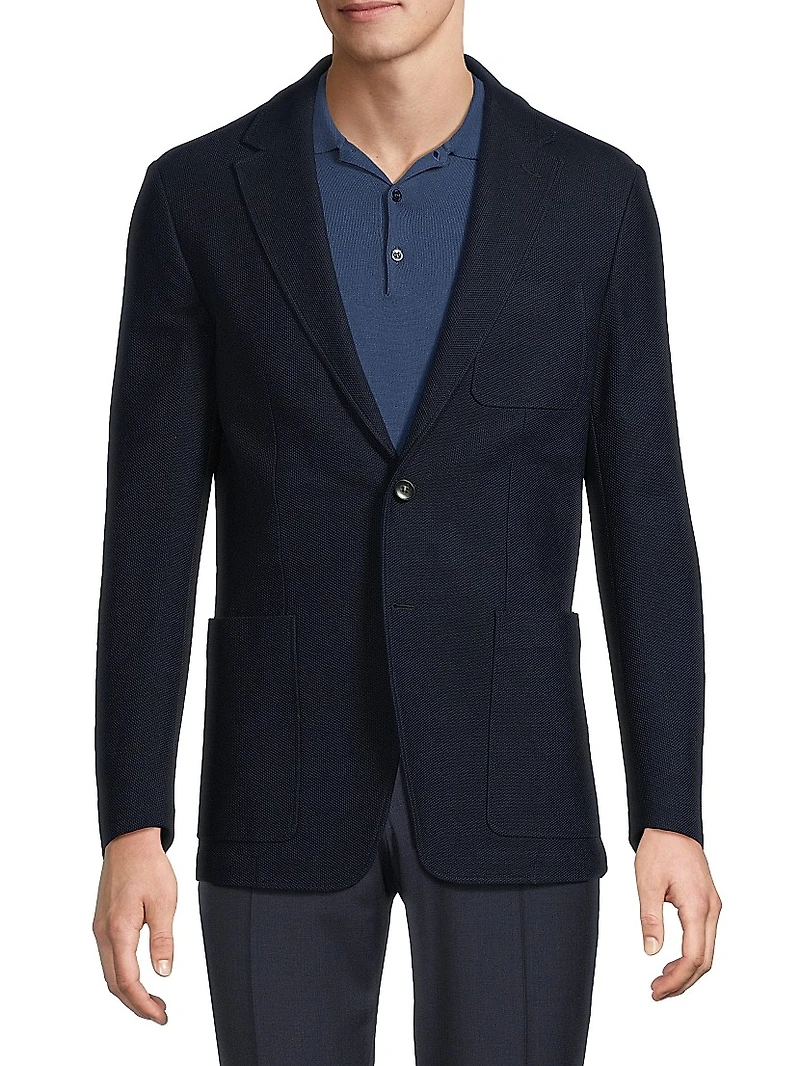 Textured Jersey Wool Jacket