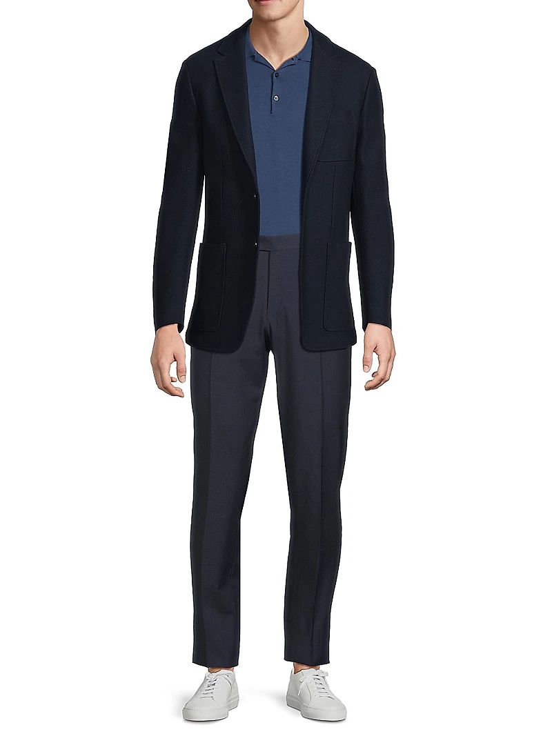 Textured Jersey Wool Jacket