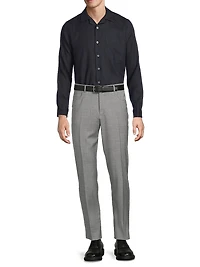 Linen Seersucker Button-Front Shirt