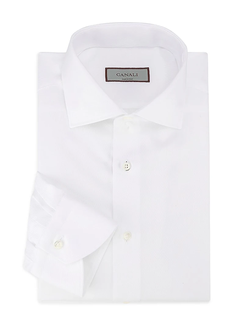 Diagonal Twill Solid Dress Shirt