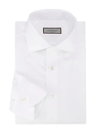 Diagonal Twill Solid Dress Shirt
