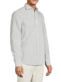 Gingham Cotton-Linen Button-Front Shirt