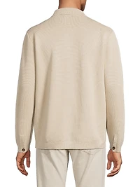 Cotton-Blend Button-Up Overshirt